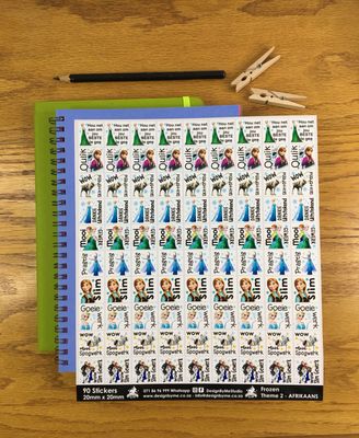 Frozen Theme 2 Reward Stickers - Afrikaans