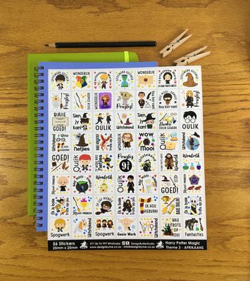Harry Potter Magic Theme 3 Reward Stickers - Afrikaans