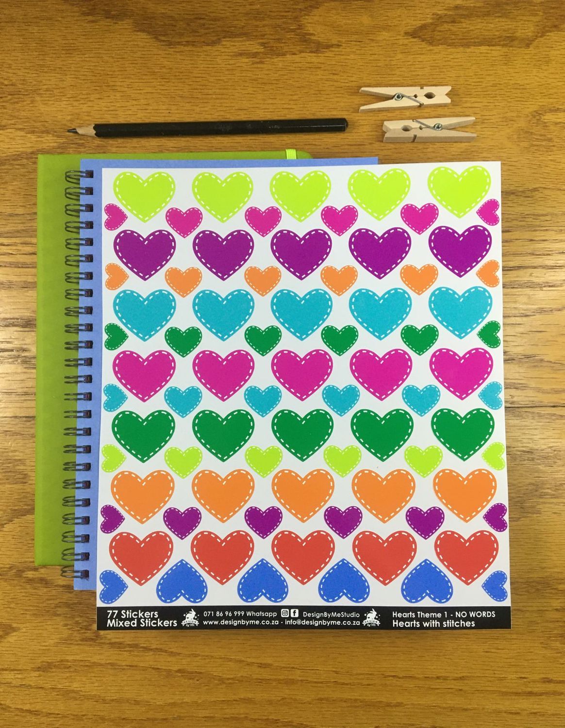 Heart Theme 1 - NO WORDS - Fancy Shaped Stickers