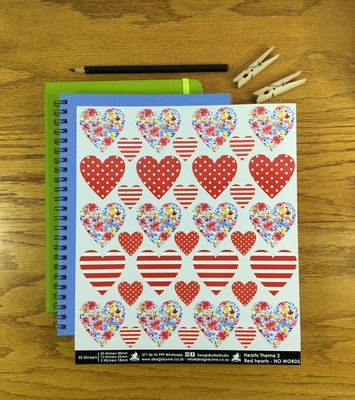 Heart Theme 2 - NO WORDS - Fancy Shaped Stickers Heart Theme 2 - NO WORDS - Fancy Shaped Stickers