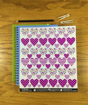 Heart Theme 8 - NO WORDS - Fancy Shaped Stickers Heart Theme 8 - NO WORDS - Fancy Shaped Stickers