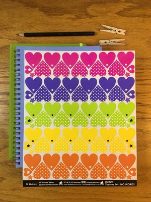 Heart Theme 14 - NO WORDS - Fancy Shaped Stickers