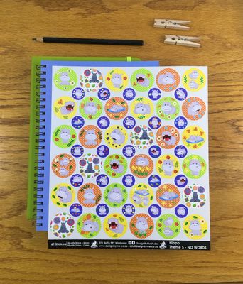 Hippo Theme 5 - NO WORDS Stickers