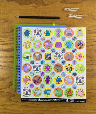 Hippo Theme 6 - NO WORDS Stickers