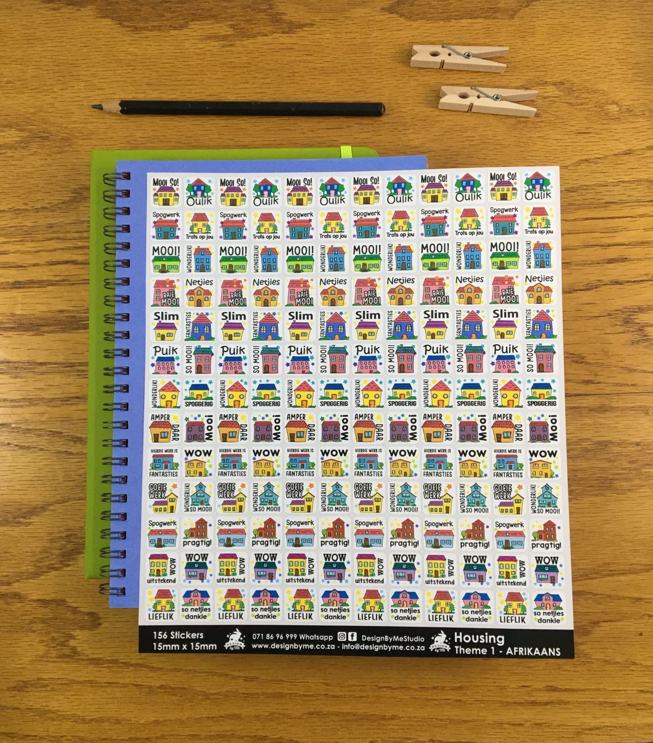 Housing Theme 1 Reward Stickers - Afrikaans