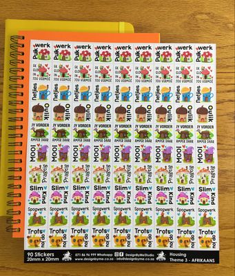 Housing Theme 3 Reward Stickers - Afrikaans