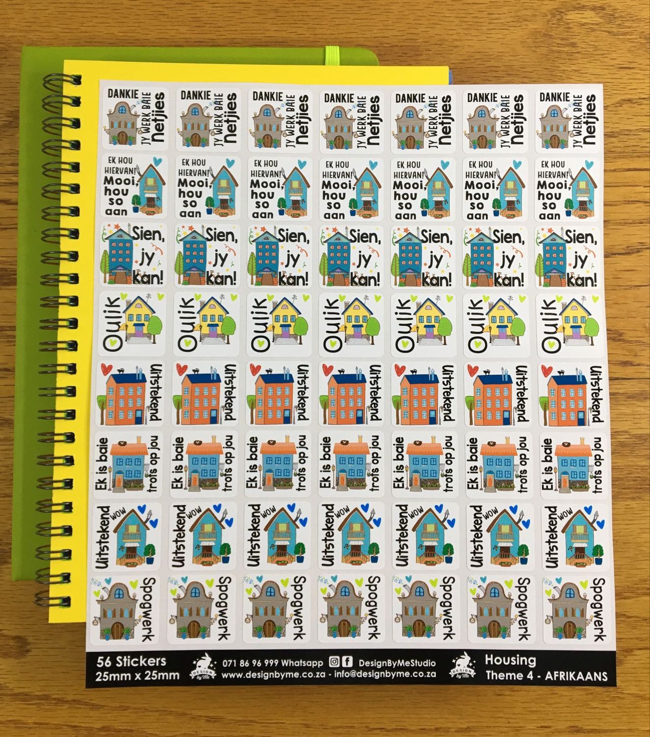 Housing Theme 4 Reward Stickers - Afrikaans