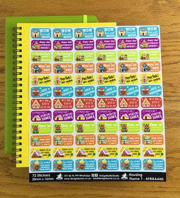 Housing Theme 7 Reward Stickers - Afrikaans
