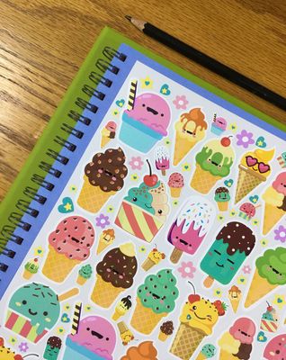 Ice Cream Theme 2 - NO WORDS Stickers Ice Cream Theme 2 - NO WORDS Stickers