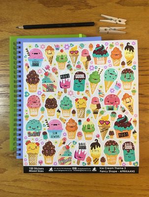 Ice Cream Theme 3 Reward Stickers - Afrikaans