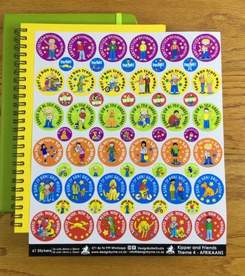 Kipper and Friends Theme 4 Reward Stickers - Afrikaans