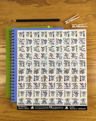Koala Theme 2 Reward Stickers - Afrikaans