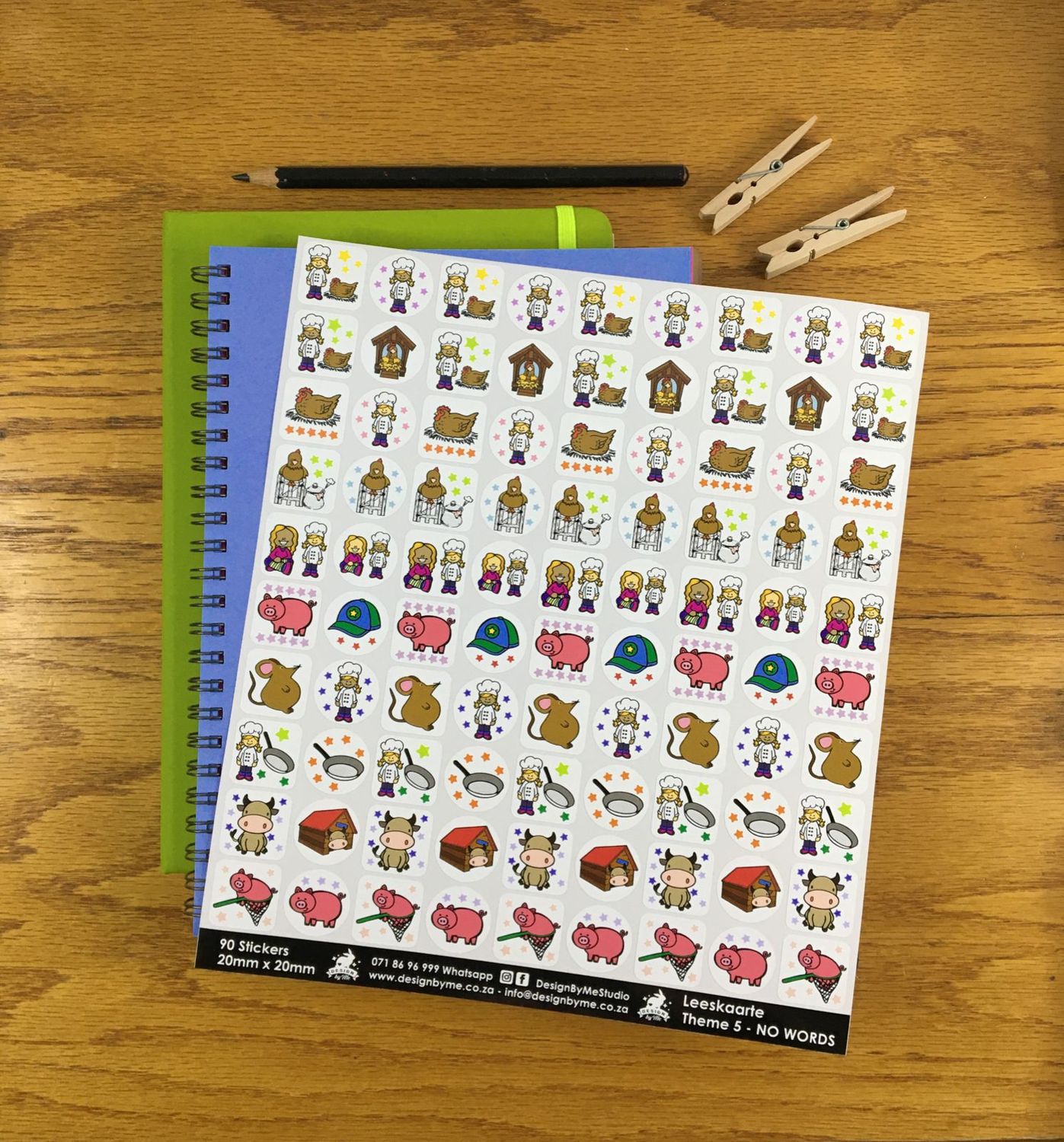 Funda Wanda Leeskaarte Theme 5 Stickers - NO WORDS