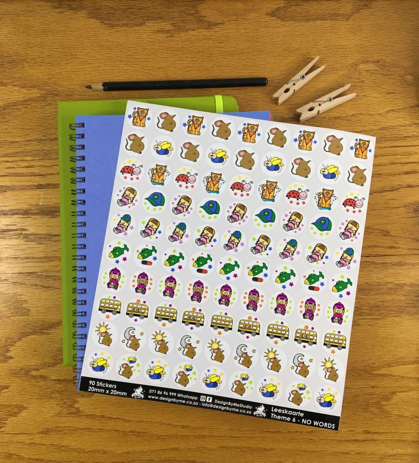 Funda Wanda Leeskaarte Theme 6 Stickers - NO WORDS