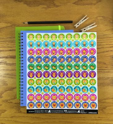 Lions Theme 1 Reward Stickers - Afrikaans Lions Theme 1 Reward Stickers - Afrikaans