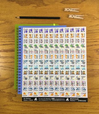 Mammals Theme 1 Reward Stickers - Afrikaans