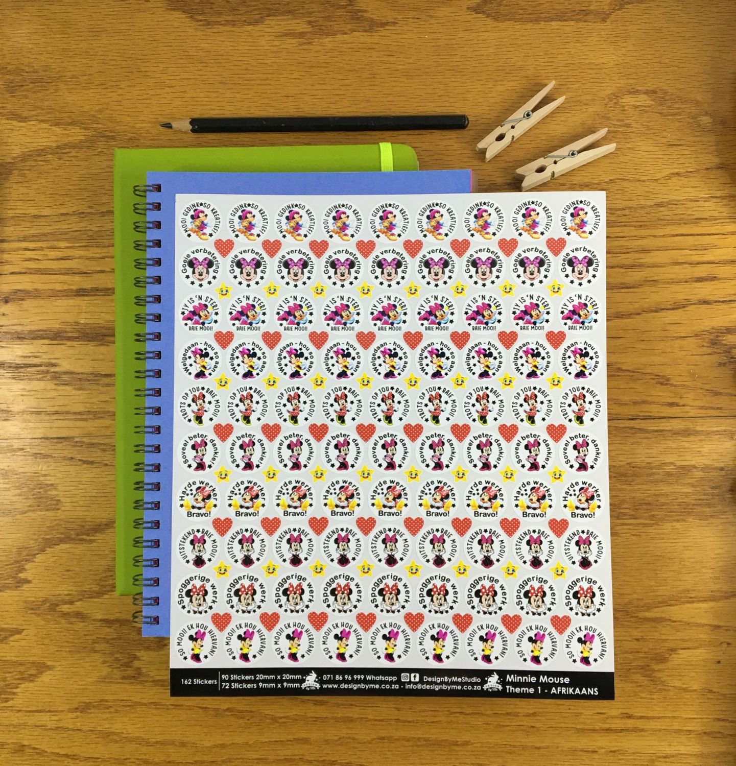 Minnie Mouse Theme 1 Reward Stickers - Afrikaans