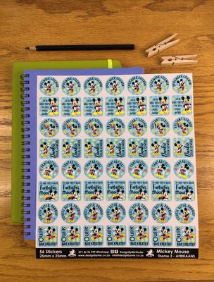 Mickey Mouse Theme 2 Reward Stickers - Afrikaans