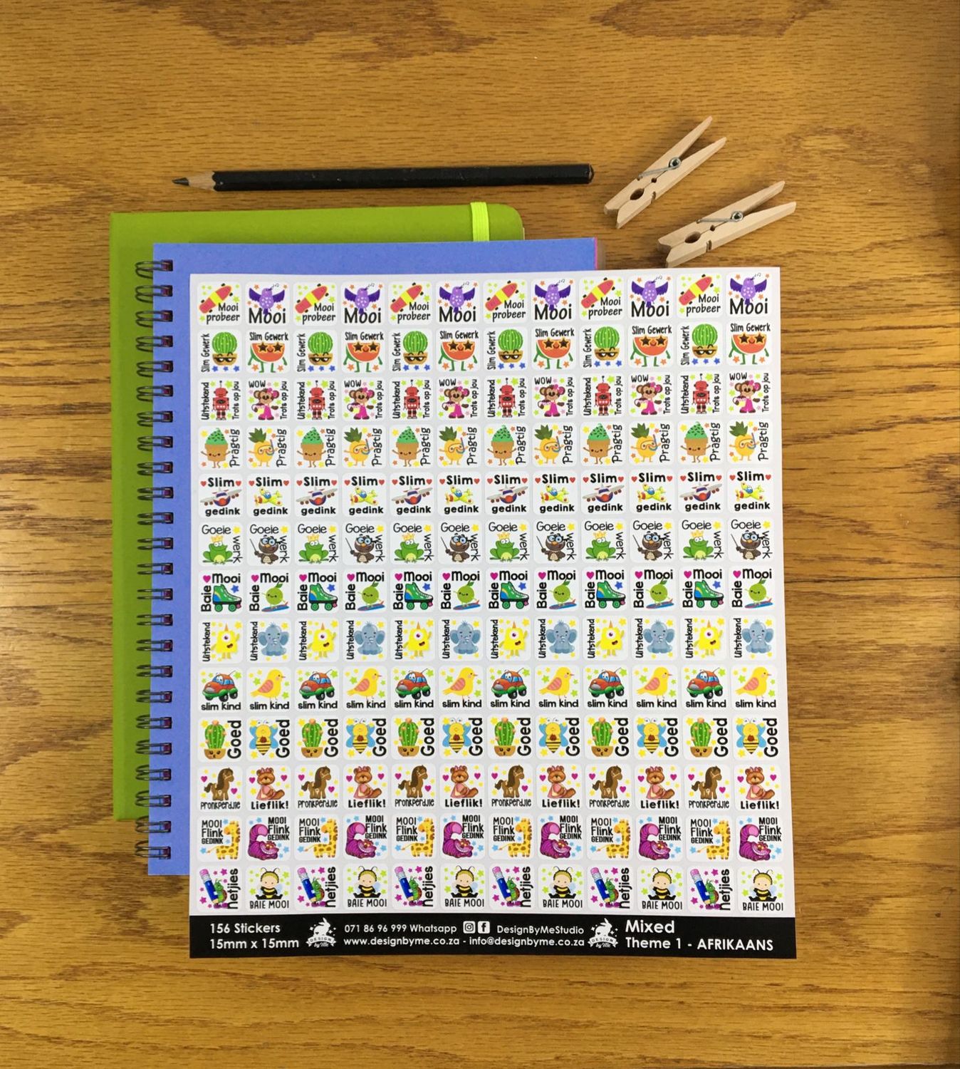 Mixed Theme 1 Reward Stickers - Afrikaans