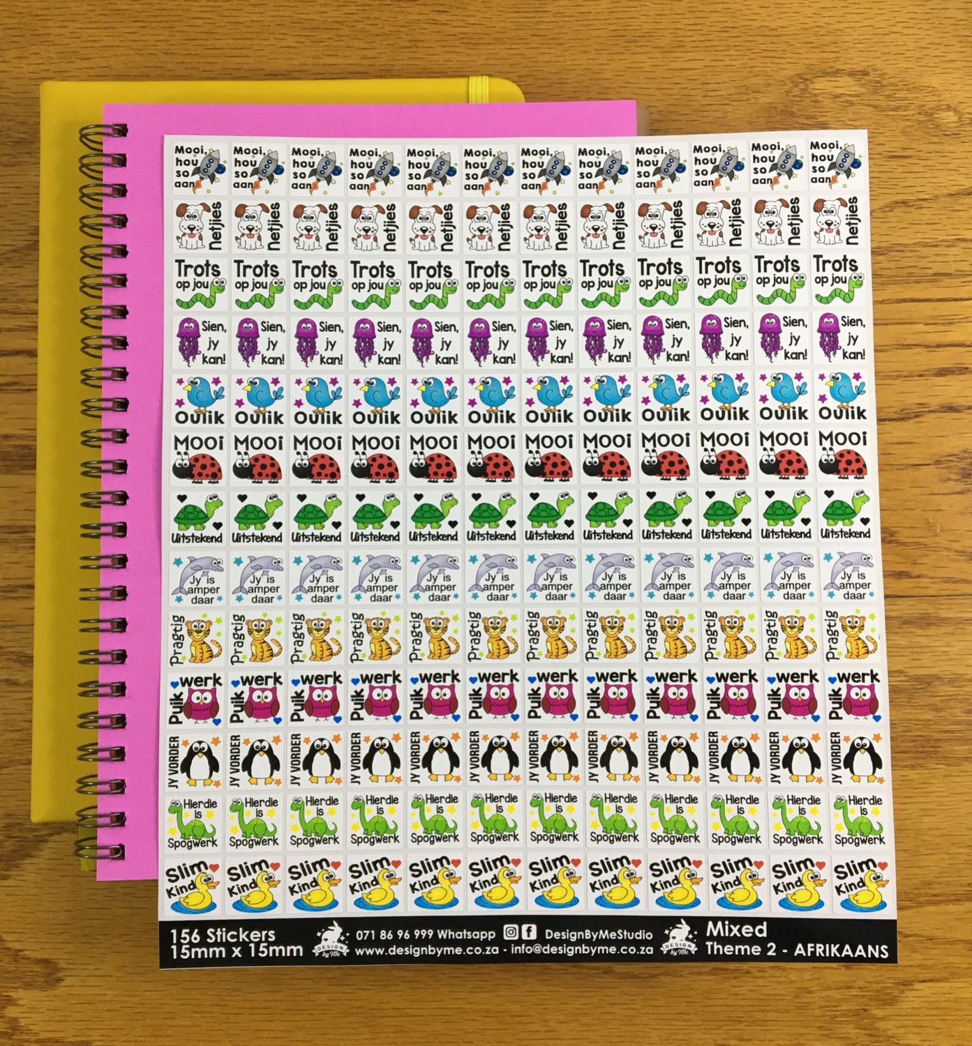 Mixed Theme 2 Reward Stickers - Afrikaans