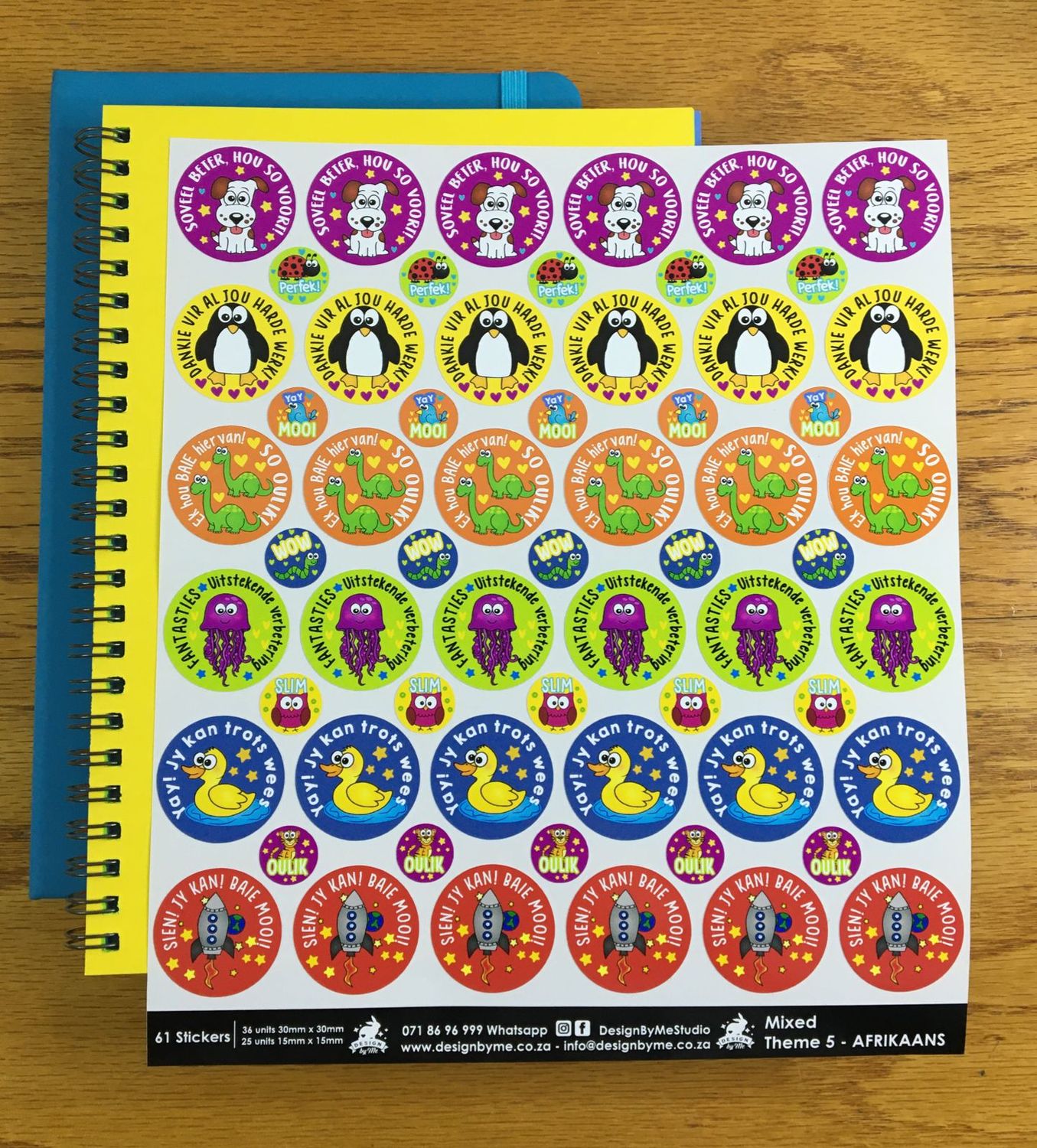 Mixed Theme 5 Reward Stickers - Afrikaans