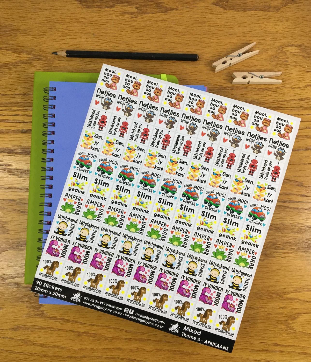 Mixed Theme 3 Reward Stickers - Afrikaans