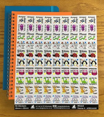 Mixed Theme 4 Reward Stickers - Afrikaans