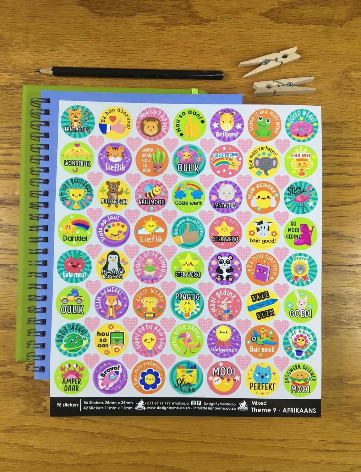Mixed Theme 9 Reward Stickers - Afrikaans