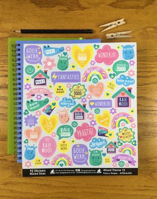 Mixed Theme 10 Reward Stickers - Afrikaans