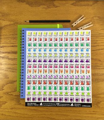 Monsters Theme 1 Reward Stickers - Afrikaans