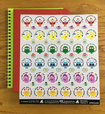 Monsters Theme 4 Reward Stickers - Afrikaans
