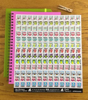 Owls Theme 2 Reward Stickers - Afrikaans