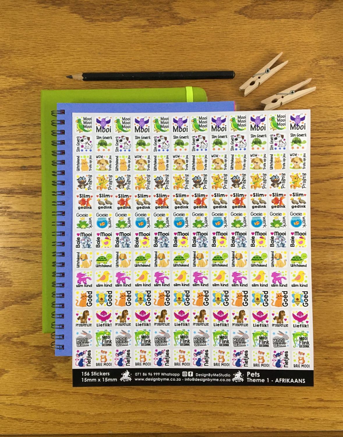 Pets Theme 1 Reward Stickers - Afrikaans
