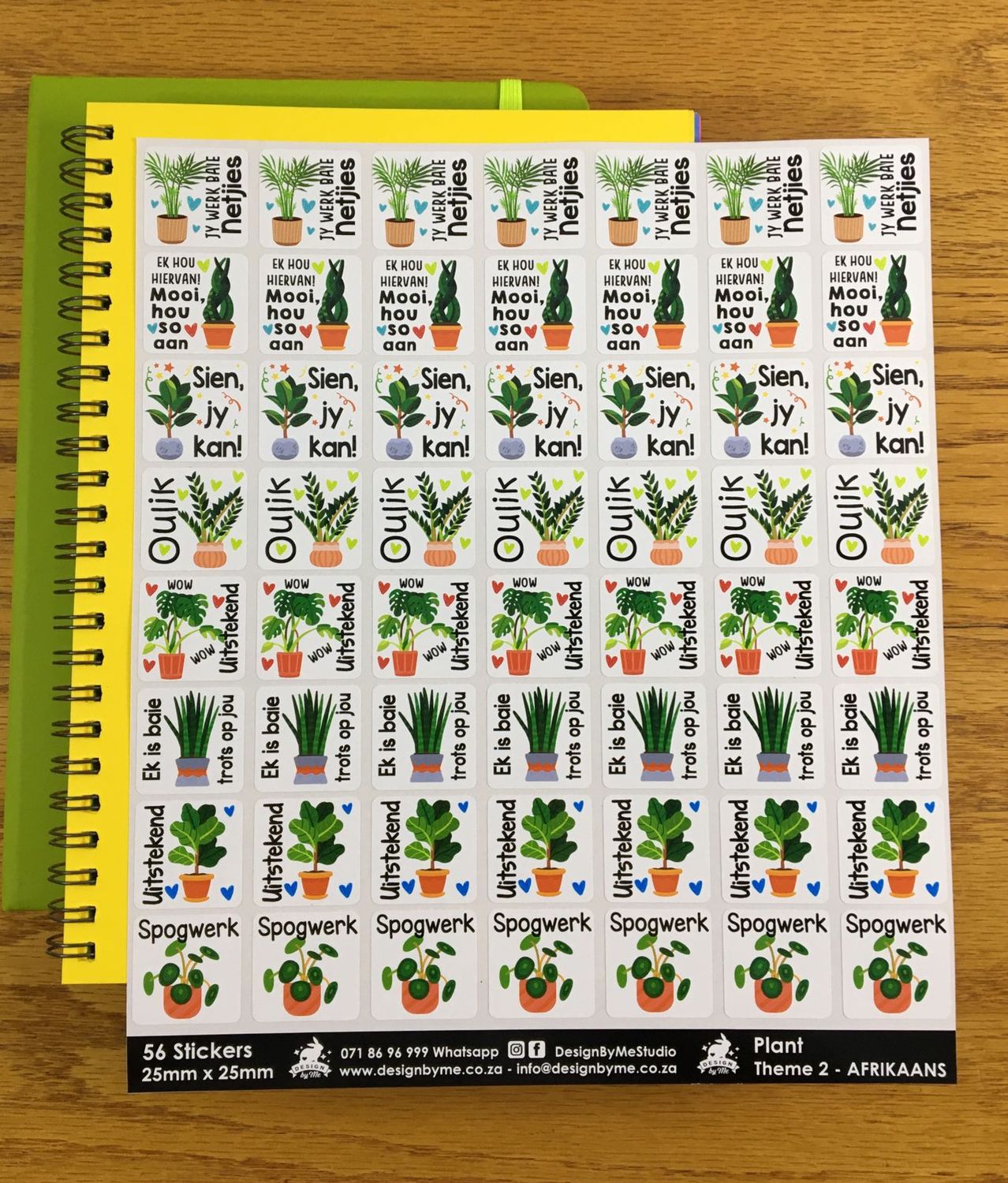 Plant Theme 2 Reward Stickers - Afrikaans