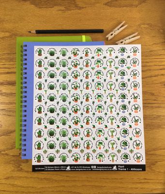 Plant Theme 1 Reward Stickers - Afrikaans Plant Theme 1 Reward Stickers - Afrikaans