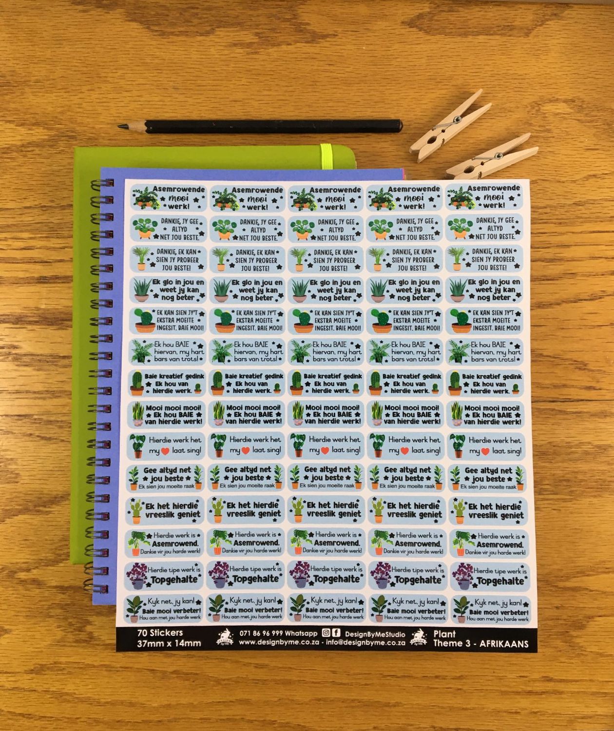 Plant Theme 3 Reward Stickers - Afrikaans