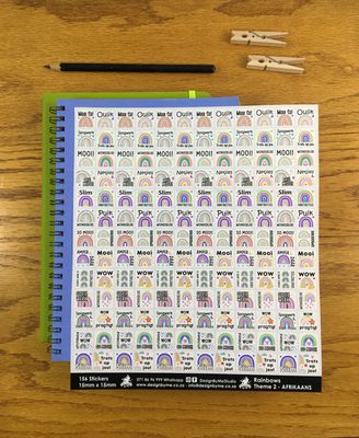 Rainbows Theme 2 Reward Stickers - Afrikaans