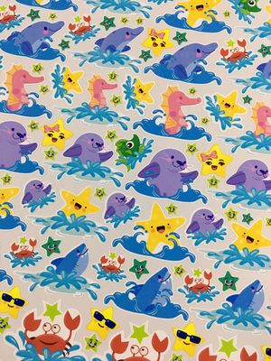 Sea Animals Theme 6 Reward Stickers - NO WORDS