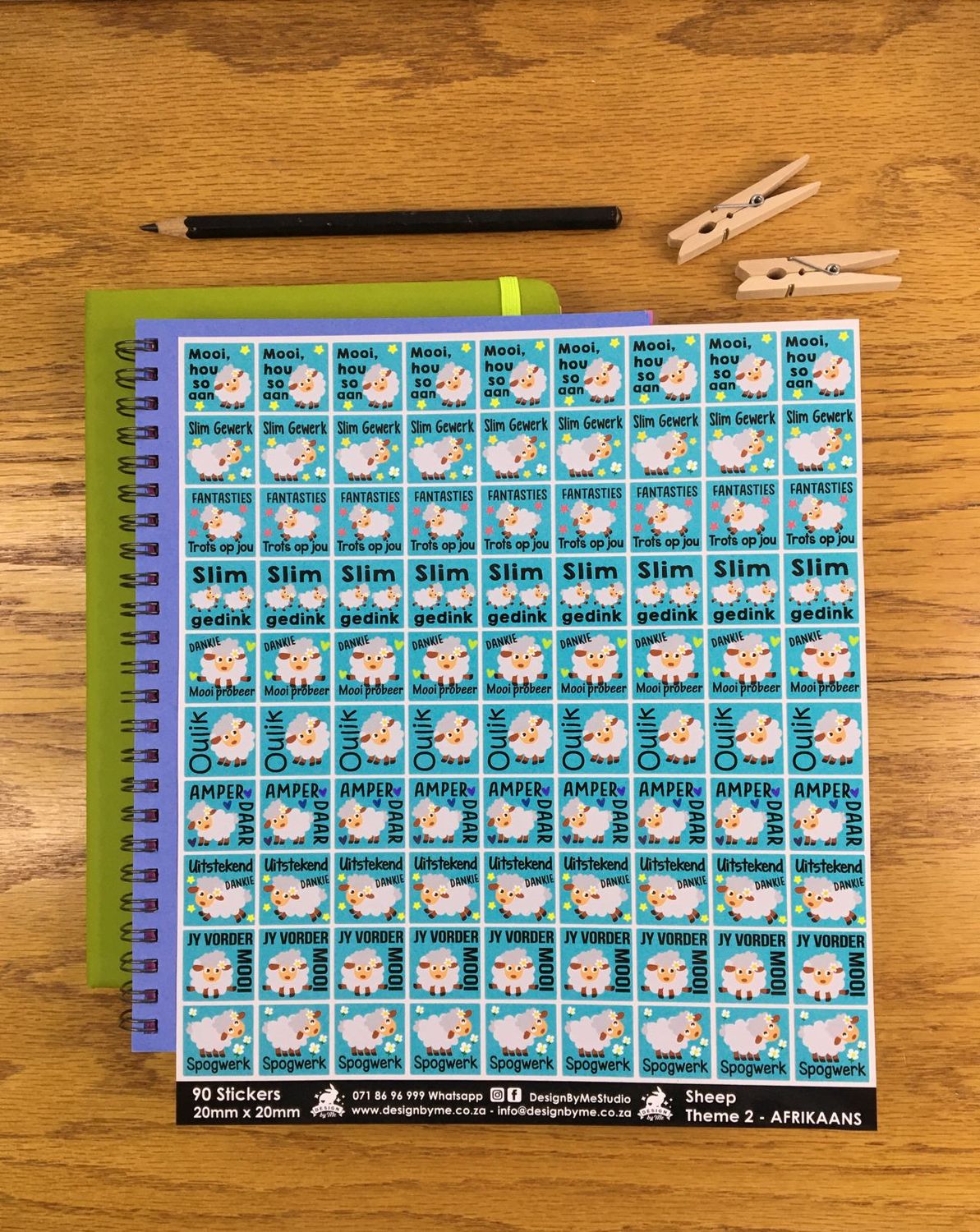 Sheep Theme 2 Reward Stickers - Afrikaans
