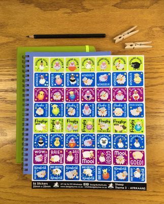 Sheep Theme 3 Reward Stickers - Afrikaans Sheep Theme 3 Reward Stickers - Afrikaans