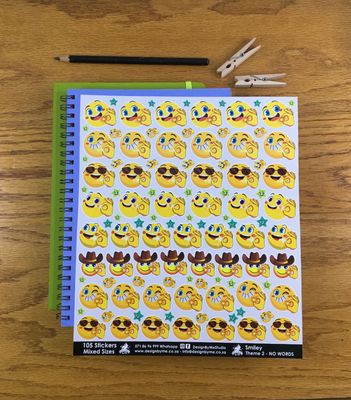 Smiley Theme 2 - No Words - Fancy Shaped Stickers
