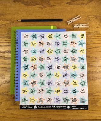 Stars Theme 3 Reward Stickers - Afrikaans