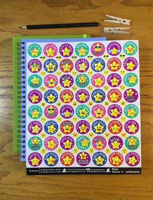 Stars Theme 11 Reward Stickers - Afrikaans Stars Theme 11 Reward Stickers - Afrikaans