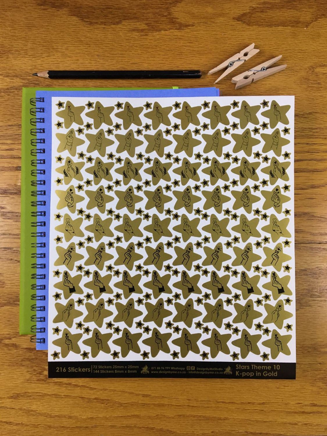 Gold Stars Theme 10 - NO WORDS Gold Stickers