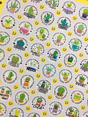 Succulents Theme 4 Reward Stickers - Afrikaans Succulents Theme 4 Reward Stickers - Afrikaans