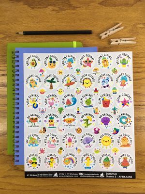 Summer Theme 3 Reward Stickers - Afrikaans Summer Theme 3 Reward Stickers - Afrikaans