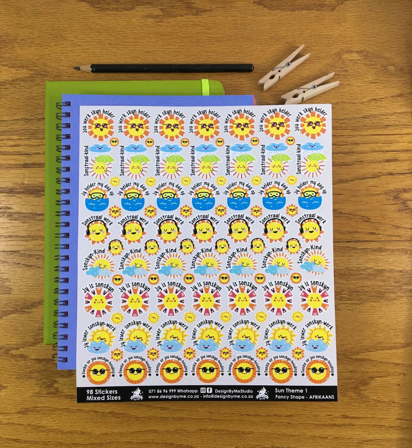 Sun Theme 1 Reward Stickers - Afrikaans