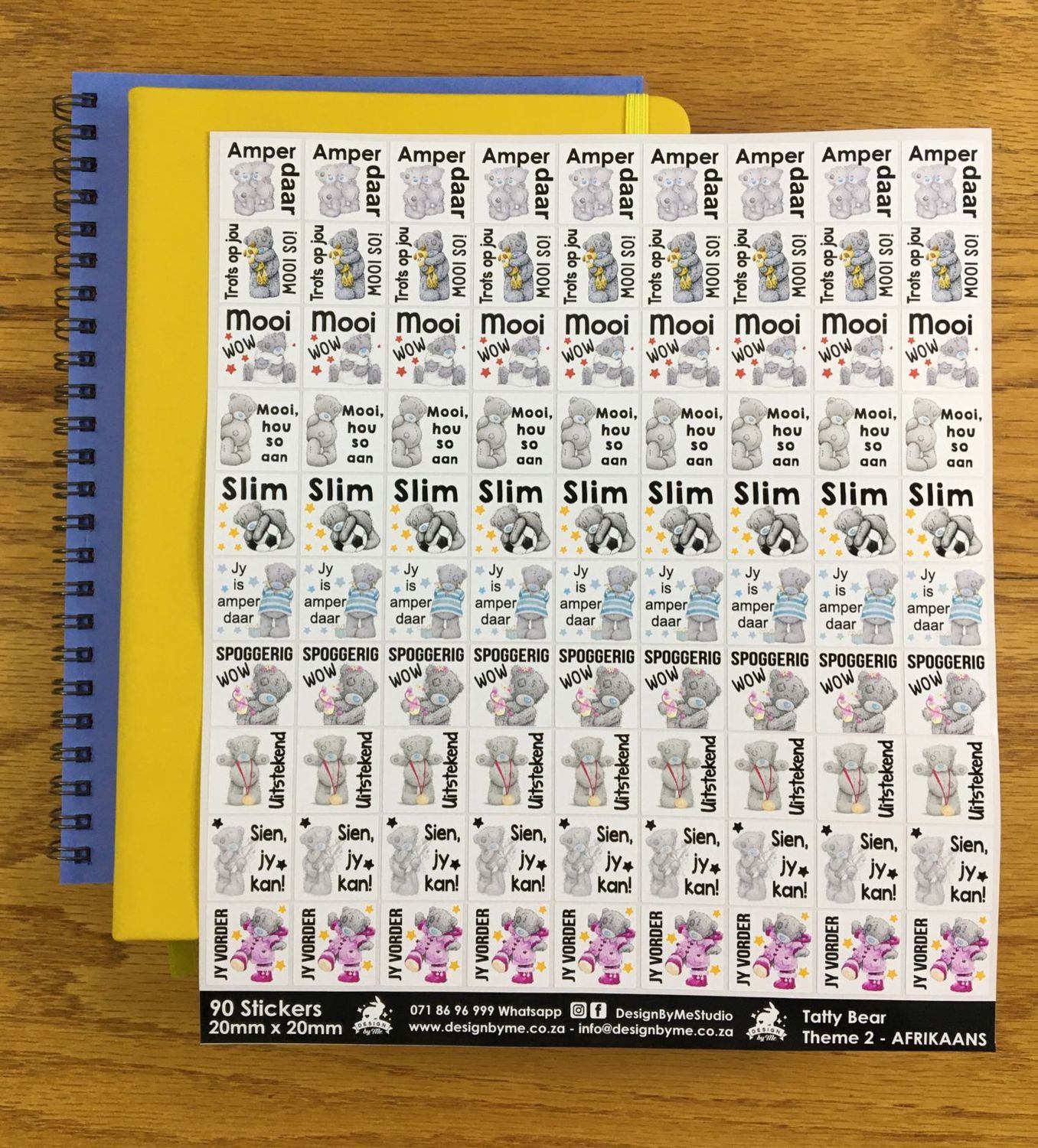 Tatty Bear Theme 2 Reward Stickers - Afrikaans