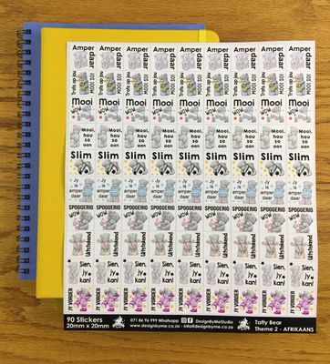 Tatty Bear Theme 2 Reward Stickers - Afrikaans