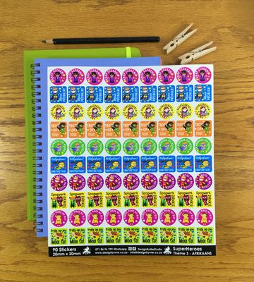 SuperHeroes Theme 3 Reward Stickers - Afrikaans